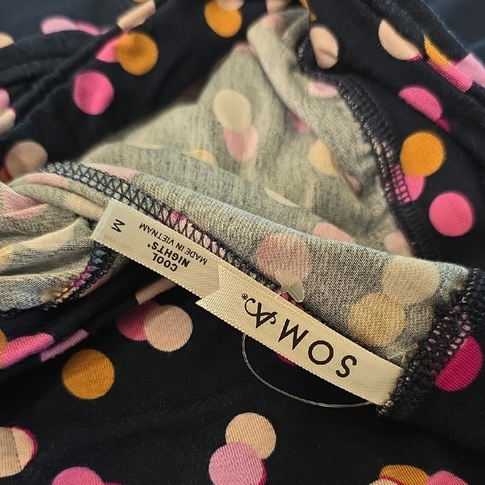 Soma Polka Dot Pajamas in Navy with Pink - Picture 2 of 4
